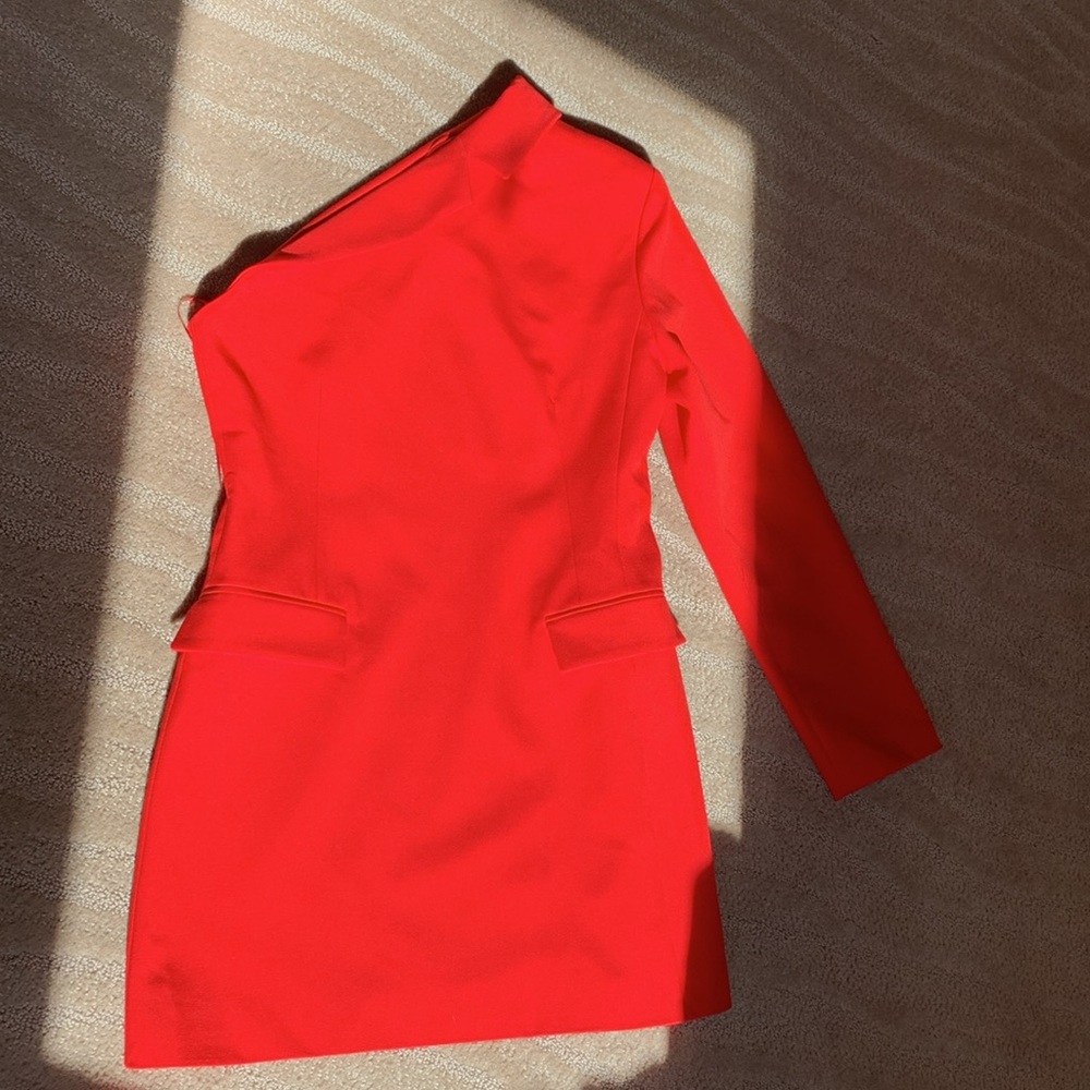 Zara One Shoulder Asymmetrical Blazer Dress‎